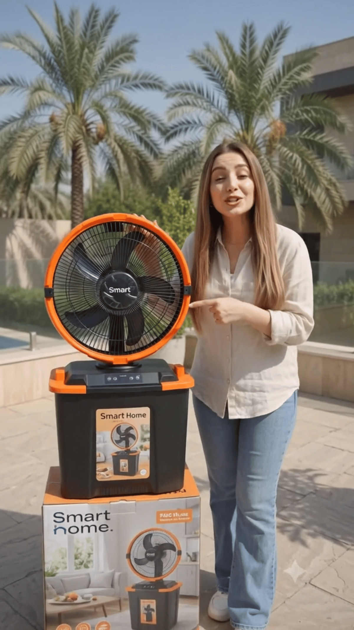 مروحة الرذاذ والماء القابلة للشحن  14 إنش - 18