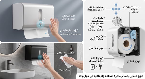 موزع مناديل بحساس ذكي