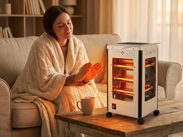 صوبة كوارتز كهربائية خماسية الأوجه مع عجلات 2000 واط